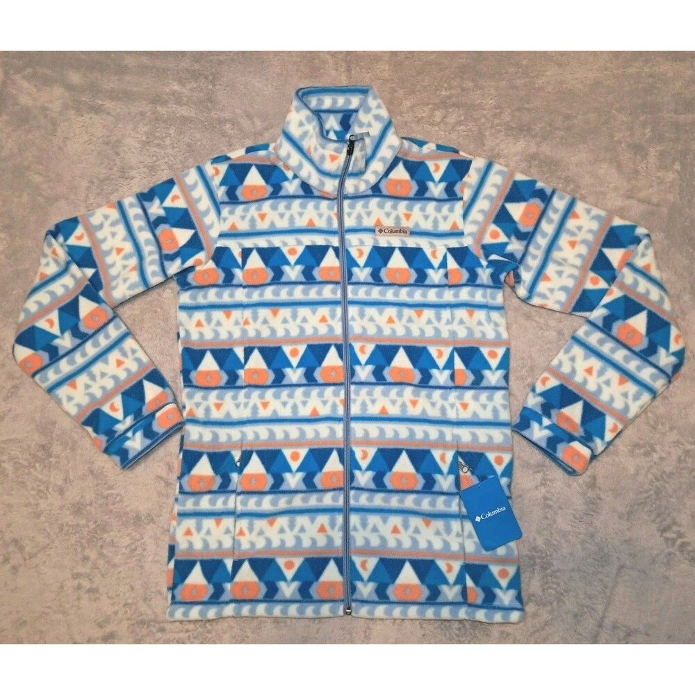 Columbia Youth Granite Mountains Printed Full Zip Blue Fleece Jacket Size XL